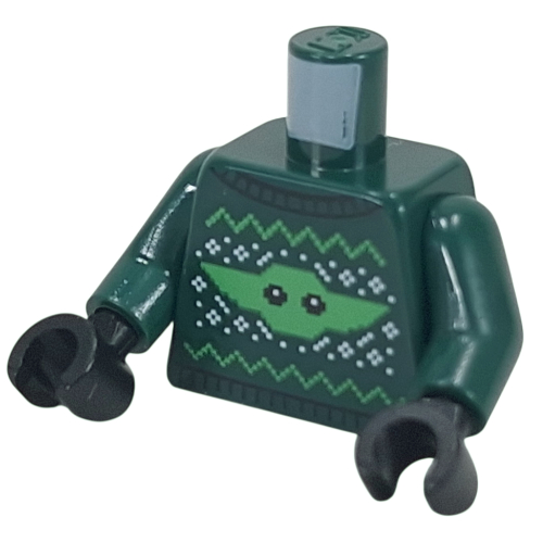 Torso, Dark Green Arms, Black Hands with print
