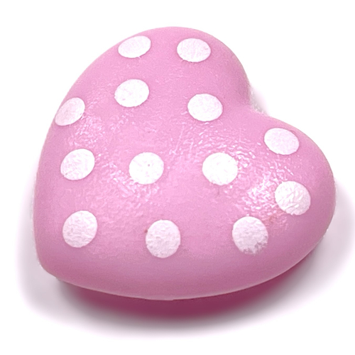Clikits Icon, Heart 2 x 2 Large with Pin, White Spots Print