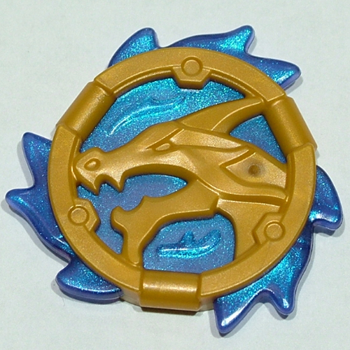 Equipment Disc Amulet Dragon Shape with Trans-Dark Blue Opal Flames Pattern