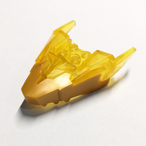 Creature Body Part, Dragon Head with Trans-Yellow Horns Pattern Pearl Gold