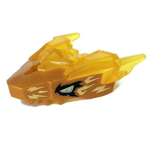 Creature Body Part, Dragon Head with Trans-Yellow Horns Pattern, White/Blue Eyes print