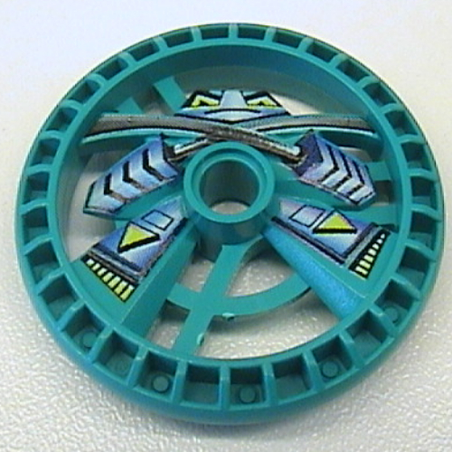 Technic Disc 5 x 5 Notched, Ninja Print