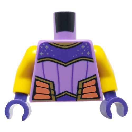 Torso, Yellow Arms, Dark Purple Hands with print