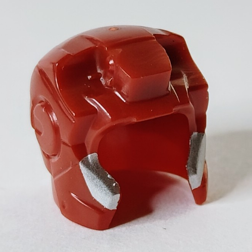 Helmet Space with Open Face Rounded, Top Hinge with Silver Edges Print (Silver Centurion)