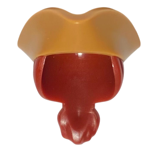 Hair and Hat, Pirate Hat Tricorne Medium Nougat with Ponytail Pattern