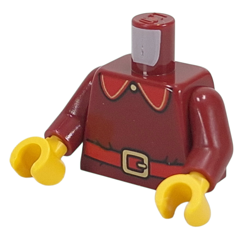 Torso, Dark Red Arms, Yellow Hands with print