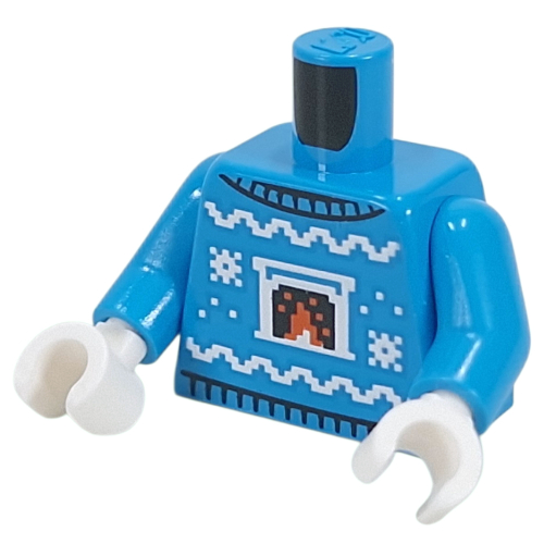 Torso, Dark Azure, White Hands with print