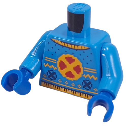 Torso, Dark Azure Arms, Blue Hands with print