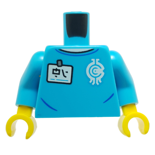 Torso Sweater, Name Badge, Borg Store Logo Print, Medium Azure Arms, Yellow Hands