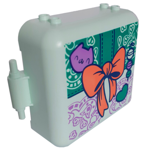 Pod, Square 3 x 8 x 6 2/3 [Male] with Coral Bow Tie print