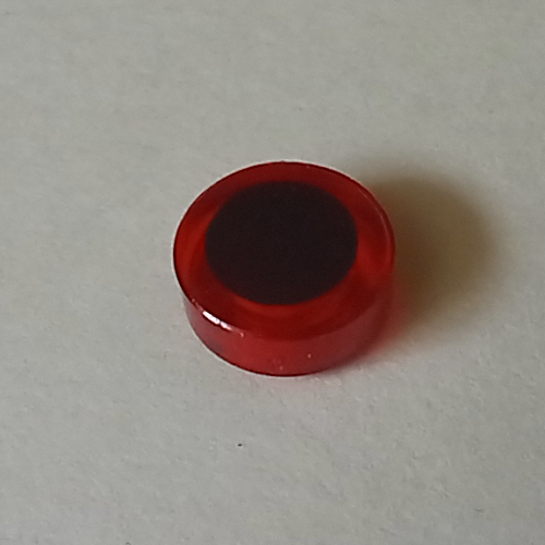 Tile Round 1 x 1 with Black Dot/Circle print