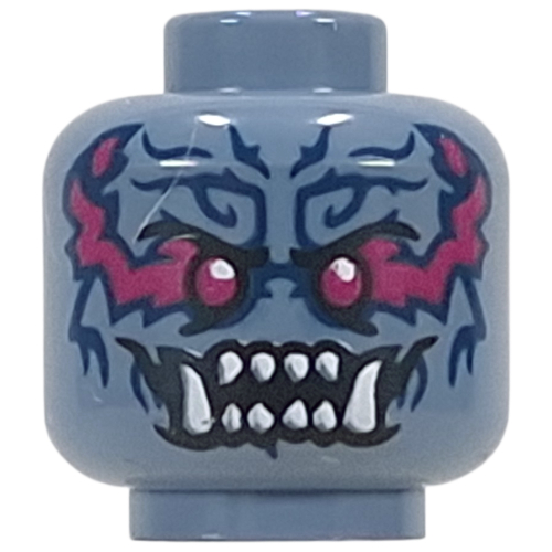 Minifig Head Oni Warrior with print