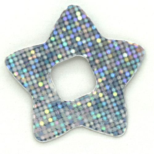 Clikits Icon Accent, Star 3 1/4 x 3 1/4 with Pixelated Holographic Pattern