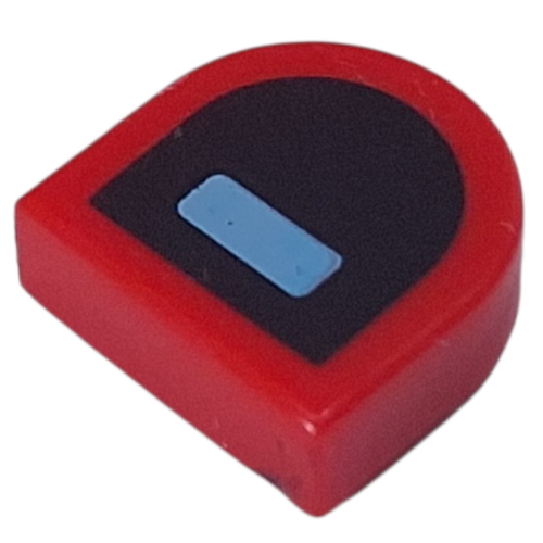 Tile 1 x 1 Half Circle with Black Eye, Medium Azure Rectangular Pupil print
