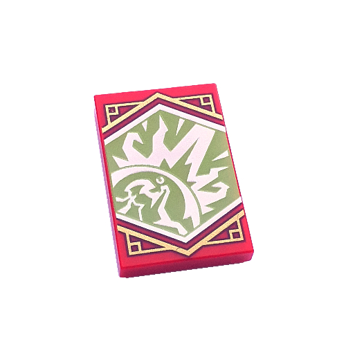 Tile 2 x 3 with Lime Ninjago Resilience Banner print