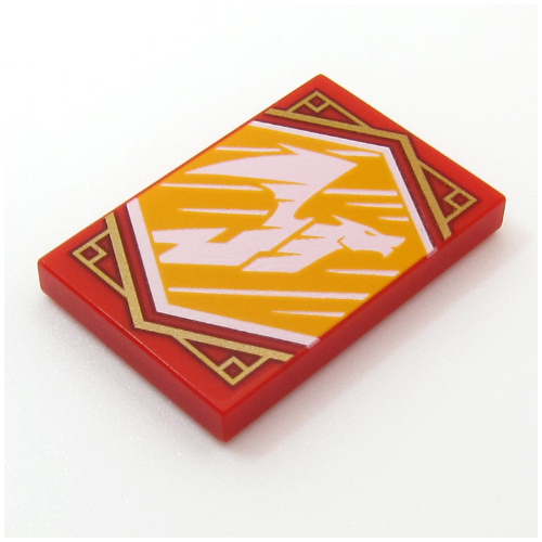 Tile 2 x 3 with Yellow Ninjago Flag print
