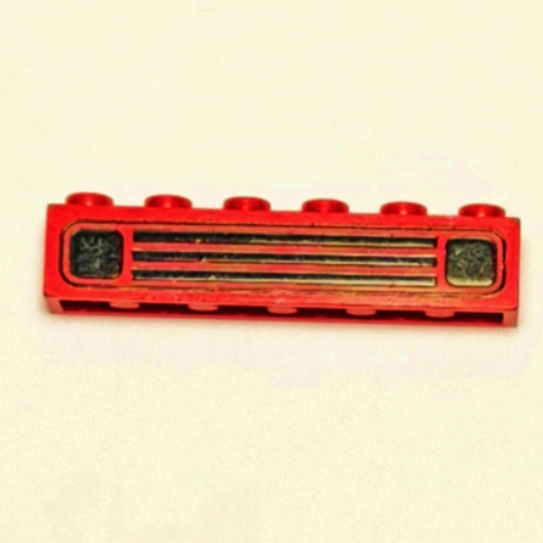 Brick 1 x 6 with Black Car Grill Print [Embossed]
