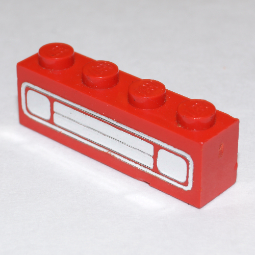 Brick 1 x 4 with Chrome Car Grill Print [Embossed]