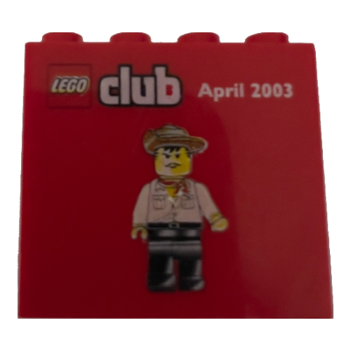 Brick 2 x 4 x 3 with 'LEGO club April 2003' Print