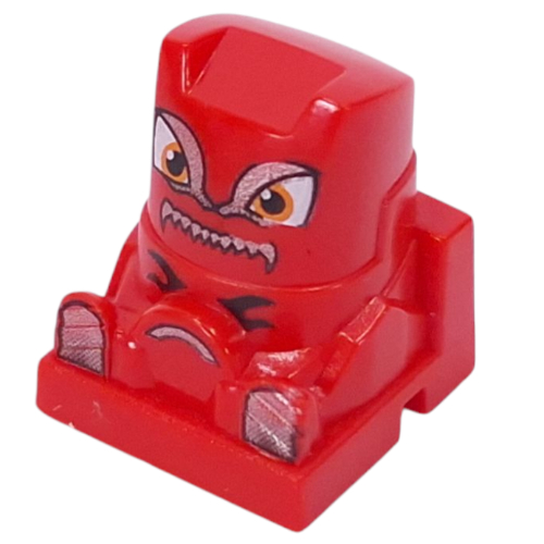 Racer Driver Head, Brick Special 2 x 2 Round, Yellow Lightnings, Blue Eyes, White Teeth print (Lightor)
