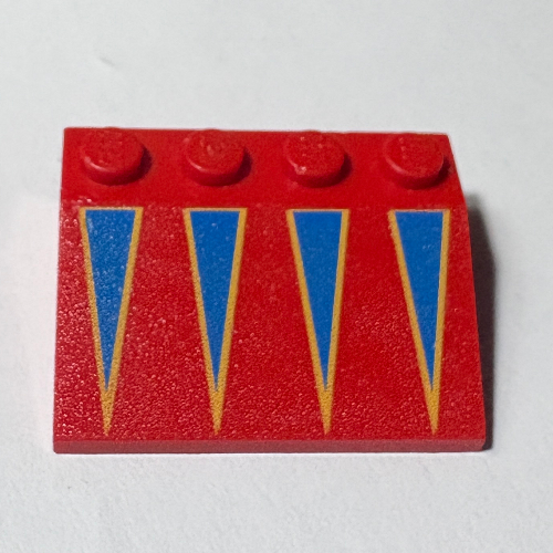Brick Sloped 33° 3 x 4 with Blue Triangles with Yellow Border Print