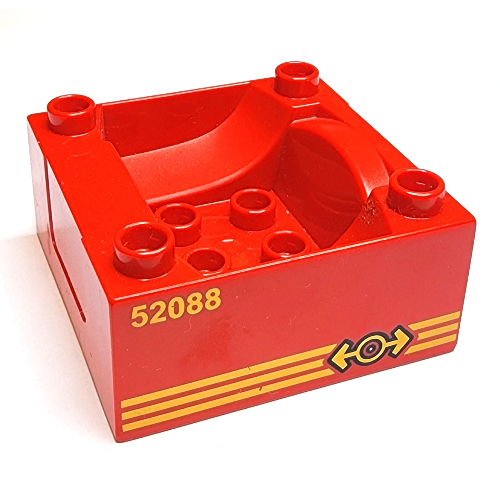 Duplo Train Cab / Tender Base with Bottom Tube and '52088' Locomotive Print