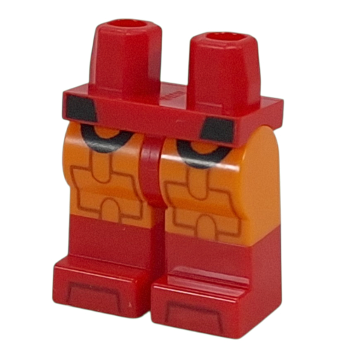 Hips with Orange Legs and Red Boots Pattern with Dark Orange Armor, Black Circles print