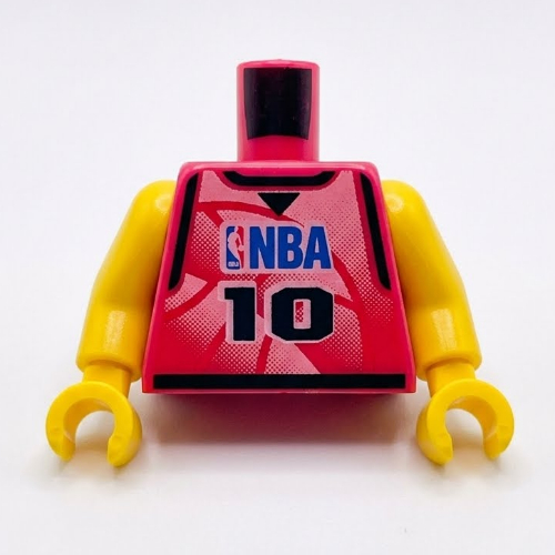 Torso Basketball Jersey, NBA Logo and '10' Print, Long One Piece Arms Yellow (NBA)