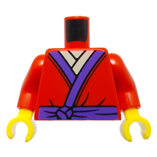 Torso, Robes, Dark Purple Trim, Belt, Tan Shirt print, Red Arms, Yellow Hands