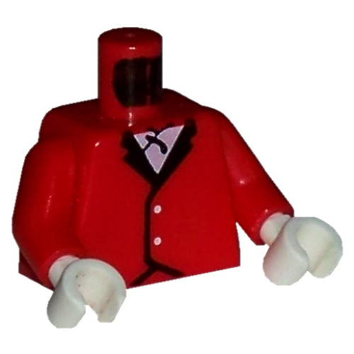 Torso Riding Jacket Print, Red Arms, White Hands