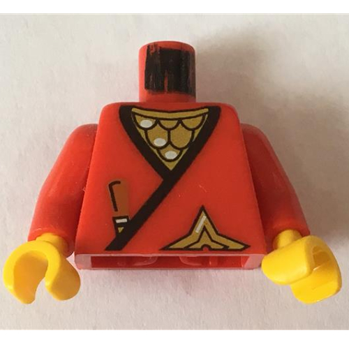 Torso Robe, Brown Dagger, Gold Star, Gold Scale Mail Print, Red Arms, Yellow Hands