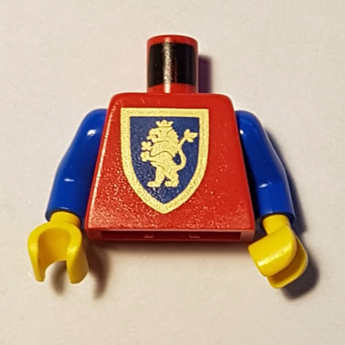 Torso Armor, Gold Lion Shield Print, Blue Arms, Yellow Hands
