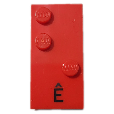 Braille Brick 2 x 4 with 3 Studs ⠣ and 'Ê' Print