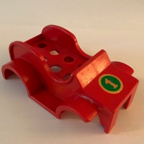 Duplo Car Body (Old Style) with '1' in Circle Print