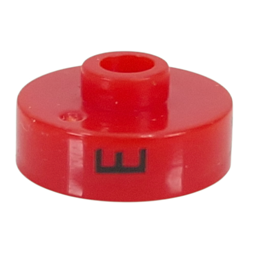 Pen Bead, Round Short, Flat Edge with 'E', 'Y', 'N' Print