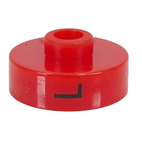 Pen Bead, Round Short, Flat Edge with 'L', '1', 'H' Print