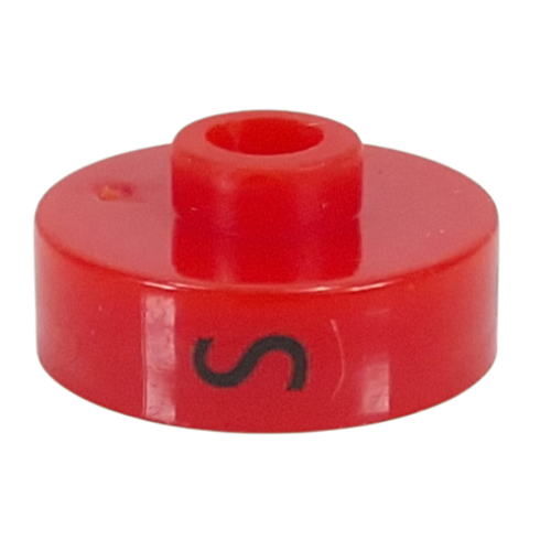 Pen Bead, Round Short, Flat Edge with 'S', '5', 'X' Print