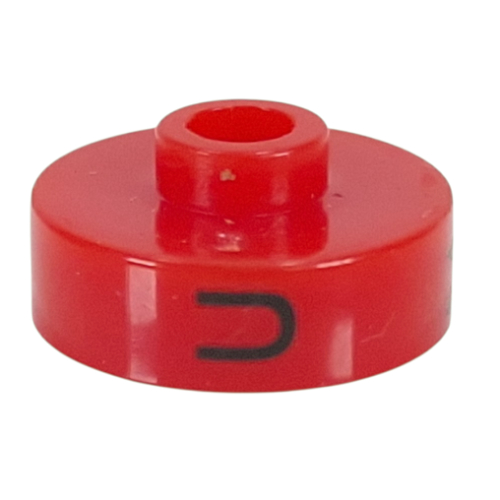 Pen Bead, Round Short, Flat Edge with 'U', 'M', 'T' Print