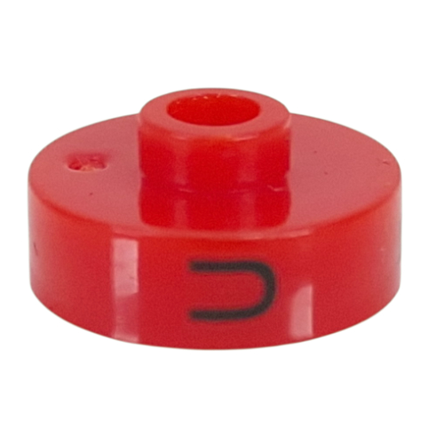 Pen Bead, Round Short, Flat Edge with 'U', 'F', 'H' Print