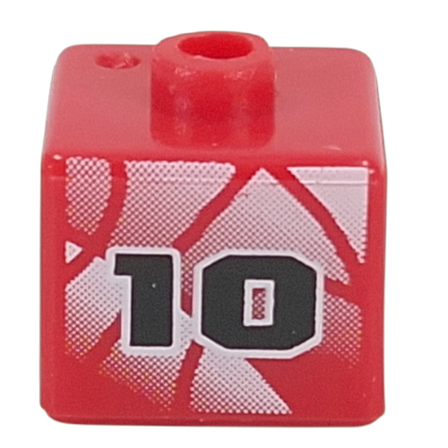 Pen Bead, Square with Jersey, White Shapes, Black '10' print