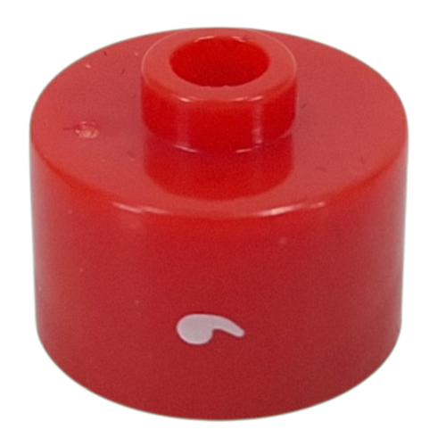 Pen Bead, Round Long, Flat Edge with White ''' print