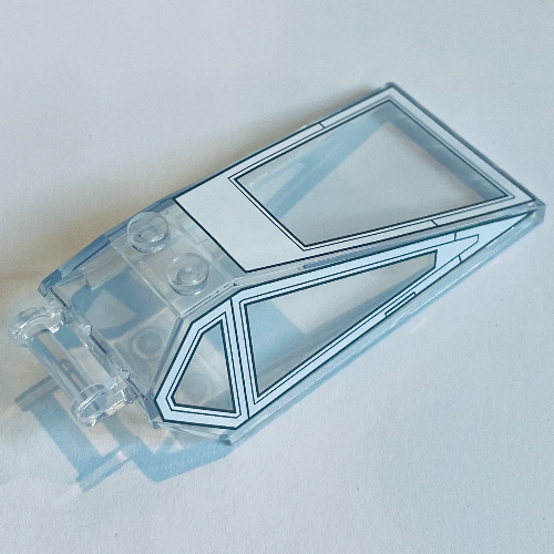 Windscreen 8 x 4 x 2 with Handle and 2 Studs with Silver Cockpit Print Trans-Clear
