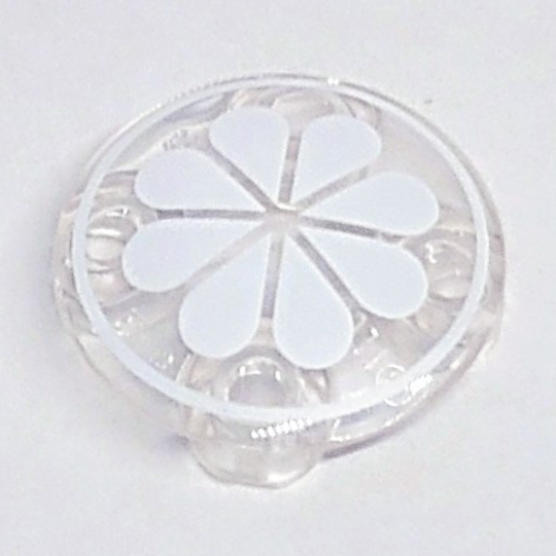 Image of part Plate Round 2 x 2 with Rounded Bottom [Boat Stud] with White Fruit Segments print