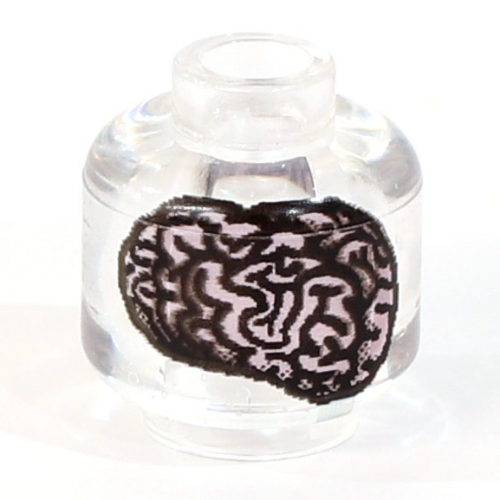 Minifig Head (No Face), Purple Brain Print