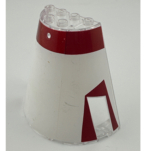 Cone Half 8 x 4 x 6 with Dark Red Stripe Tantive Bridge Top Print