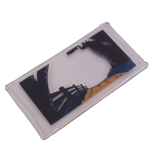 Glass for Window 1 x 4 x 6 with Cel with Black Trees, Fence, Dirt Road
