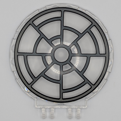 Dish 8 x 8 with Click Hinges with Dark Bluish Grey Radial Window print