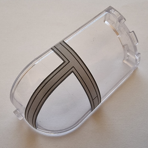 Panel 3 x 3 x 6 Corner Convex with Curved Top with Dark Bluish Grey Cockpit print