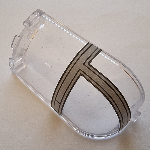 Panel 3 x 3 x 6 Corner Convex with Curved Top with Dark Bluish Grey Cockpit print