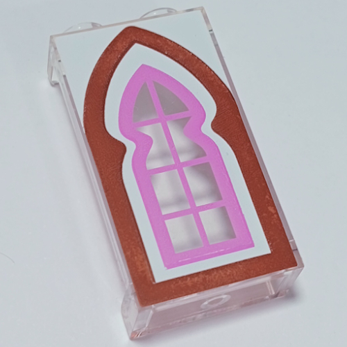 Panel 1 x 2 x 3 with Reddish Brown/Medium Lavender Window print